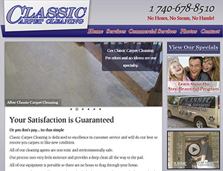 Web Design of Classic Carpet Cleaning