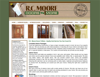 RC Moore Doors Website Design